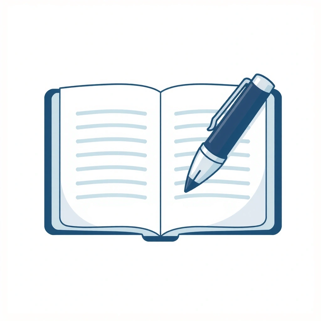 Icono de blog con un lápiz y un cuaderno